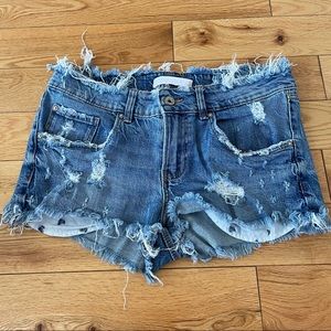Zara Distressed Denim Shorts